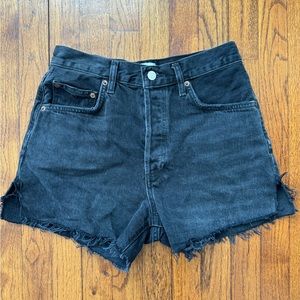 Agolde Distressed Black Denim Shorts sz 26